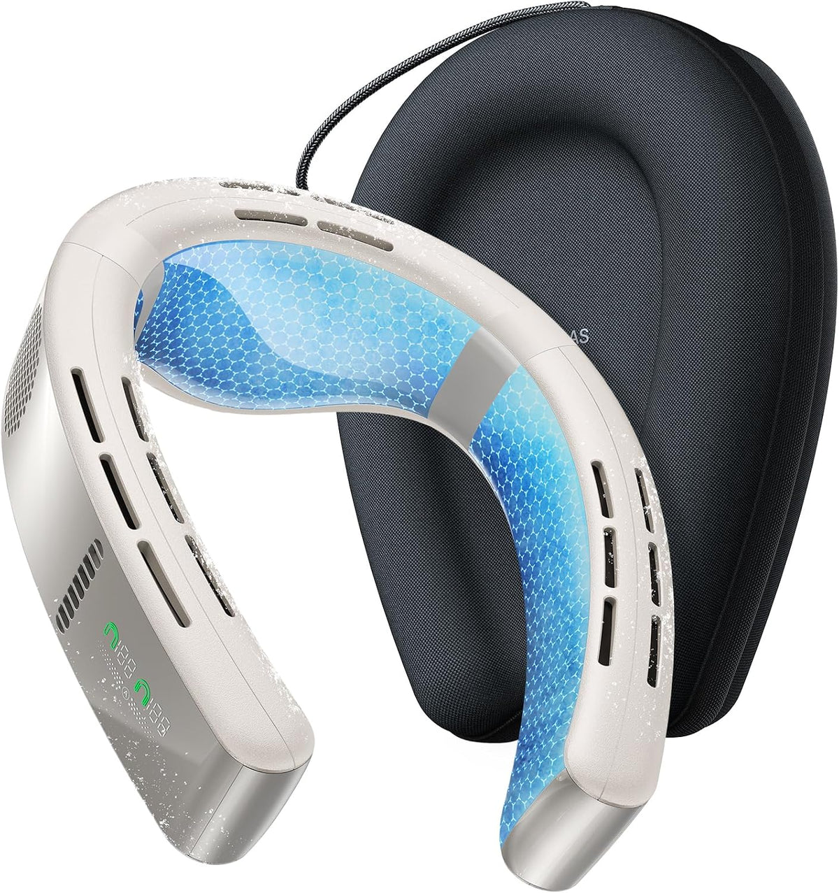 TORRAS Mobiles Klimagerät, Weiß/Blau/Schwarz, COOLiFY 2025 Cyber AI Hals-Klimaanlage, tragbarer Hals-Ventilator