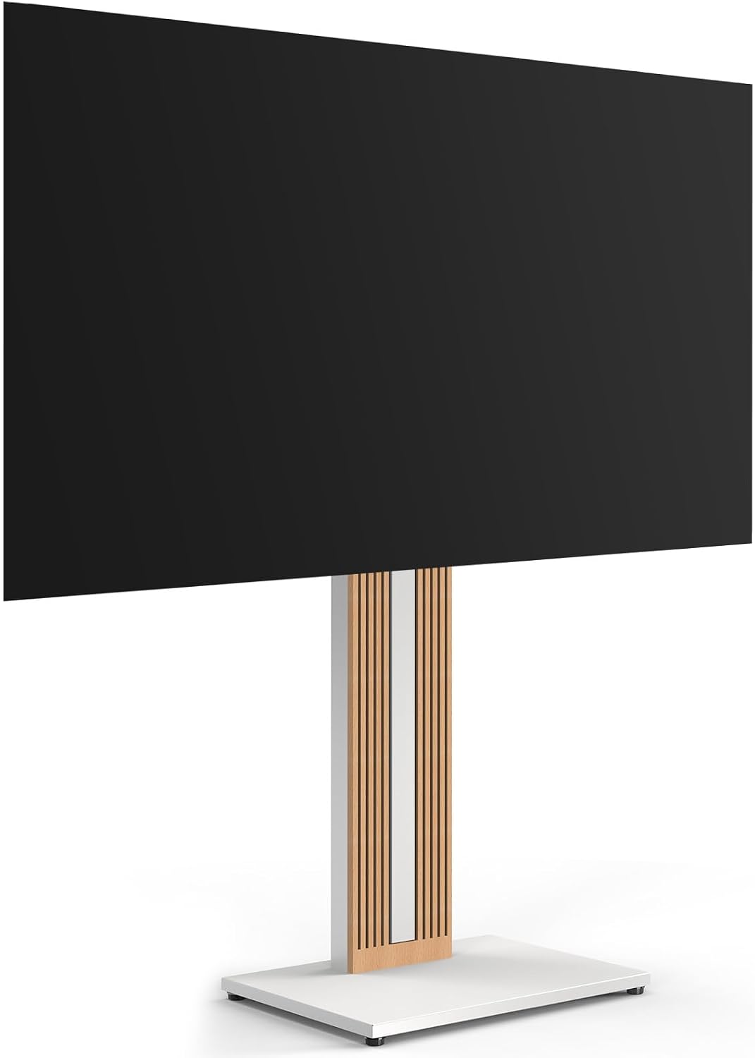 FITUEYES Fernseher, 65 Zoll, Schwarz, TV Ständer aus Buchenholz TV Stand für 32 40 43 50 55 60 TV