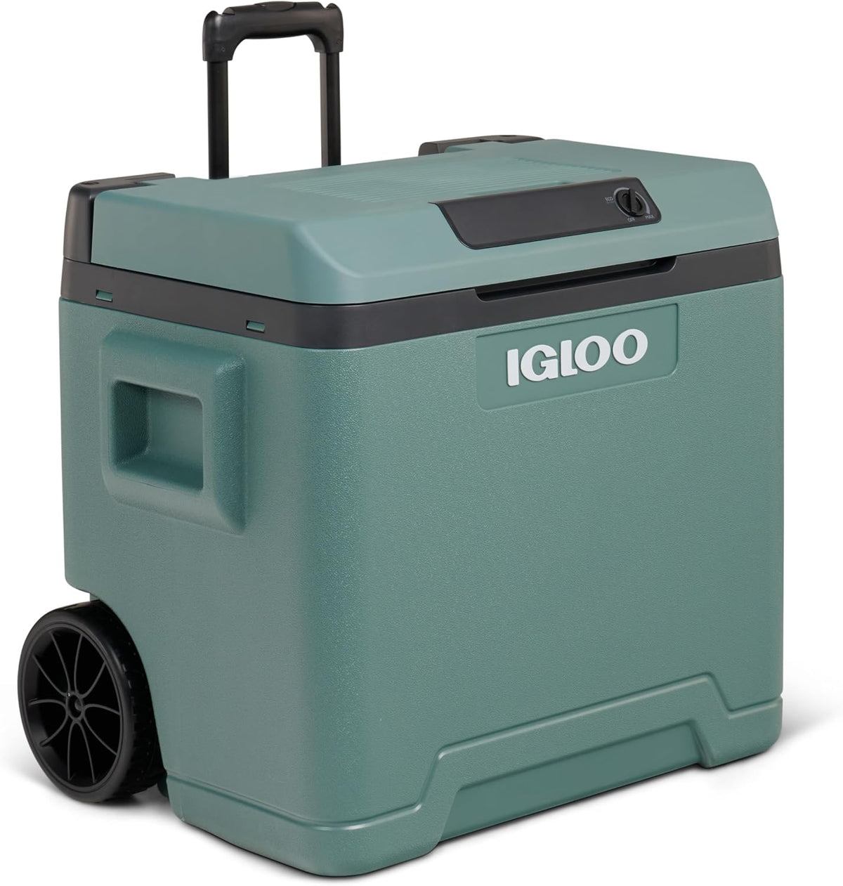 Igloo Kühltaschen & -boxen, 230 V, 42 L, 12 V, Grün/Schwarz, IE42 elektrische Kühlbox, Thermoelektrische Kühlbox mit Rollen und Teleskopgriff